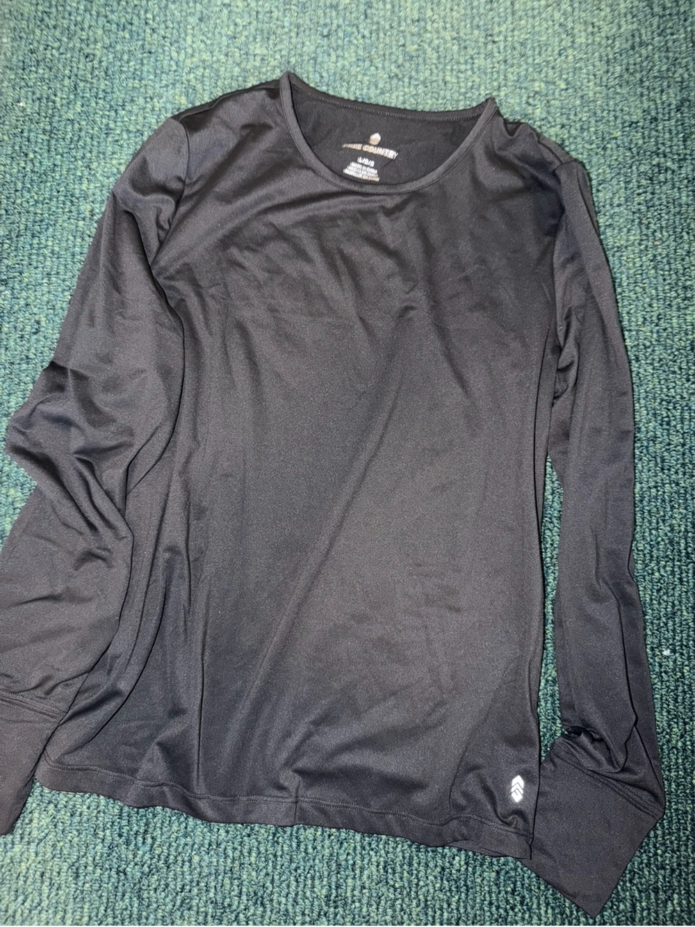 Free Country Black Long Sleeve Performance Top